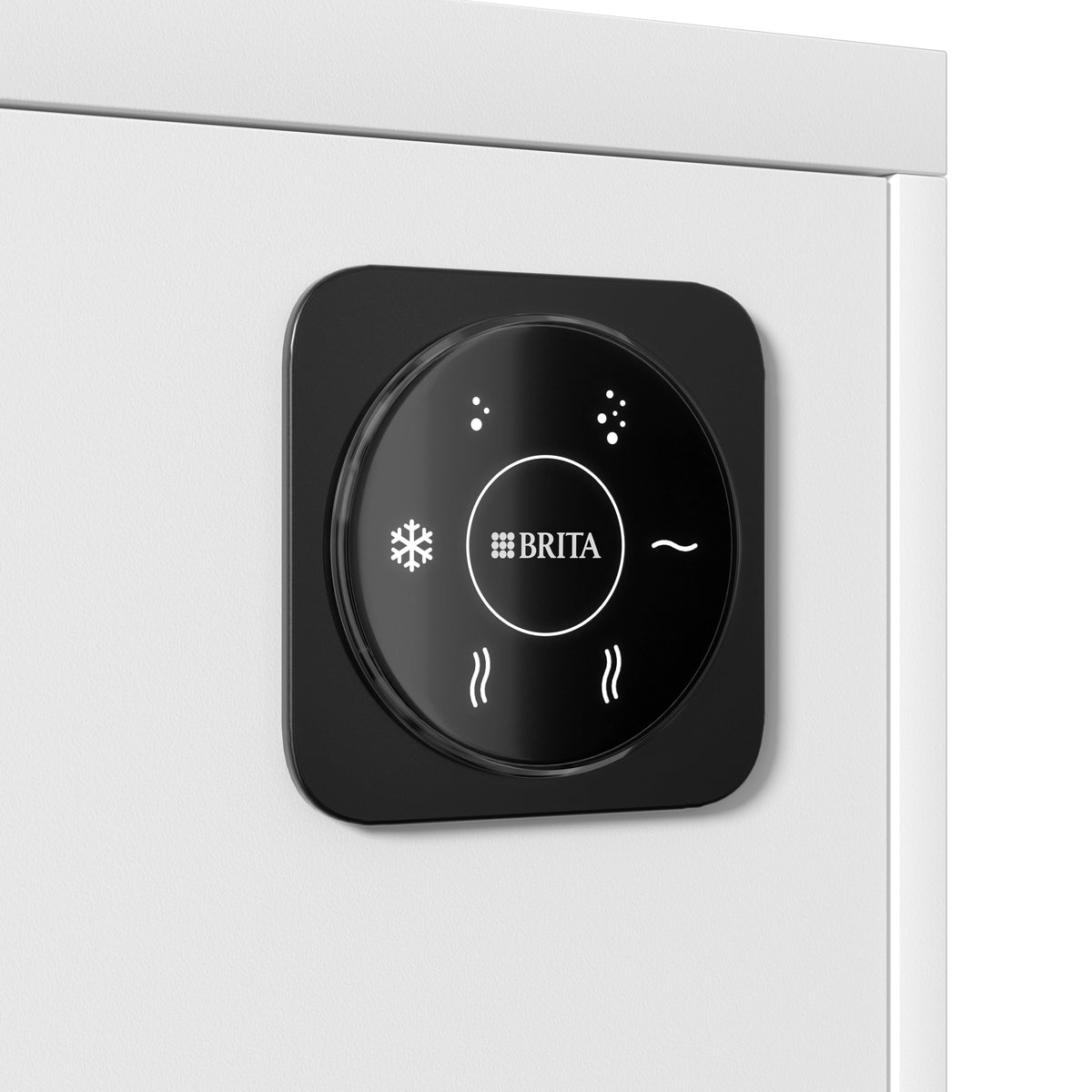 Gros plan sur le panneau « Easy Access » de BRITA, version à face avant plate.
