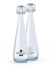 Deux bouteilles BRITA Swing transparentes avec le logo du client.